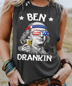 Ben Drankin 4th of July Funny Franklin Shirt Tank Top