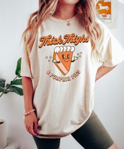 Retro Halloween Thick Thighs and Pumpkin Pies Shirt