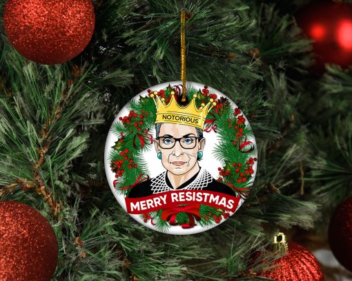 Ruth Bader Ginsburg RBG Christmas Ceramic Ornaments