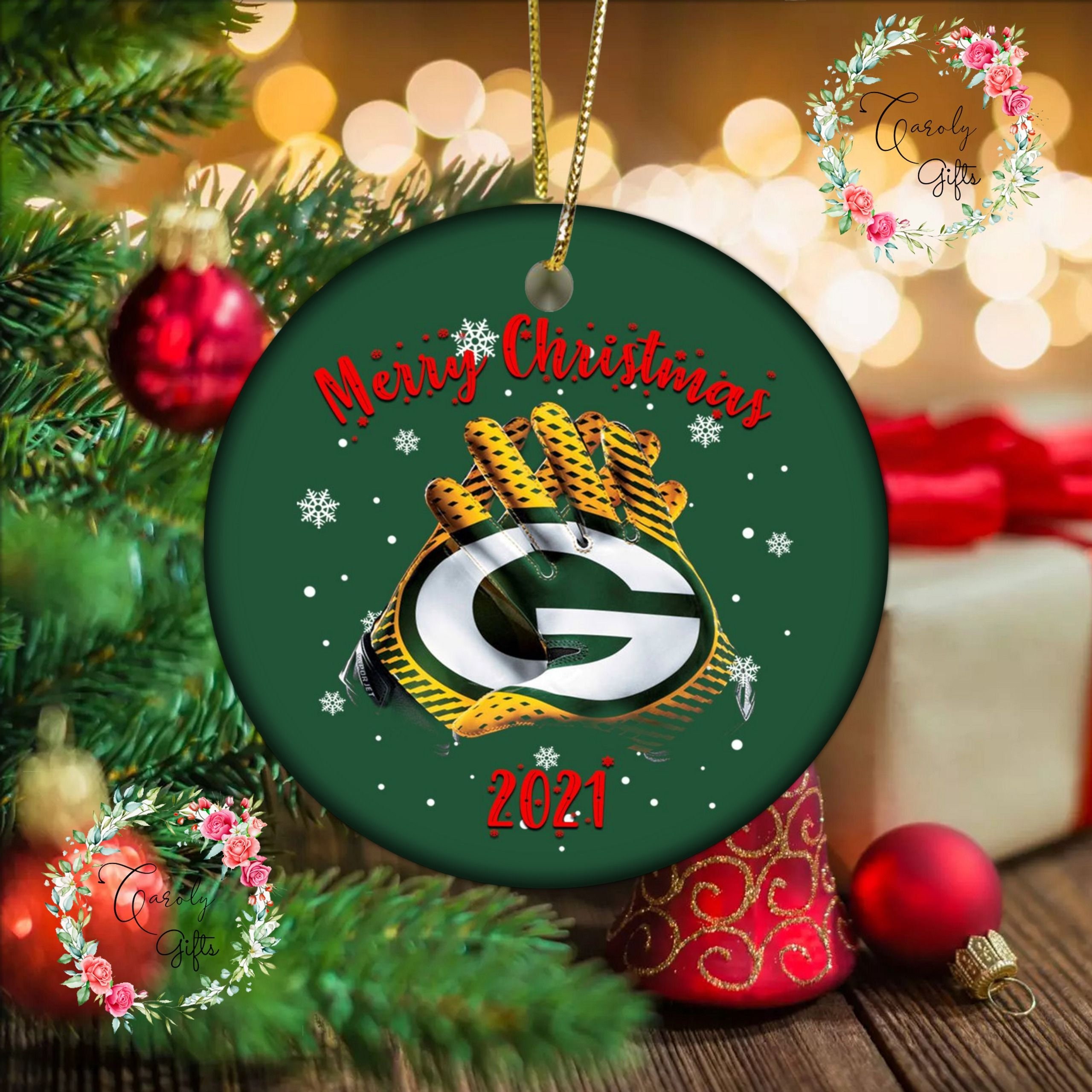 Christmas Green Bay Packer Ornament Teeholly