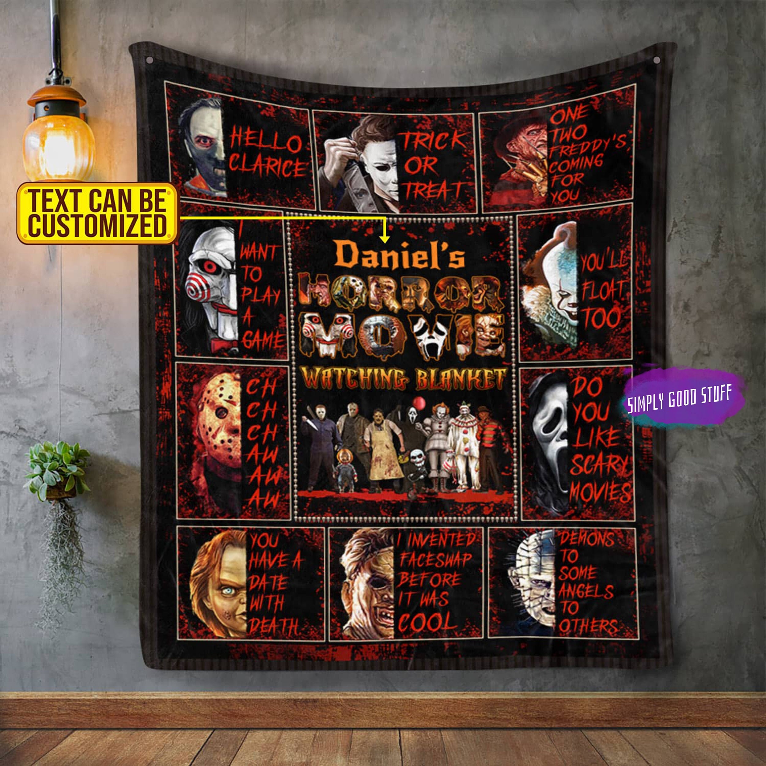 Personalized Name Horror Movies Blanket Teeholly