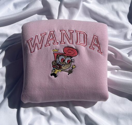 Wanda Couples Fairy Odd Parents Cute Y2k Vintage Embroidery Crewneck Sweatshirt