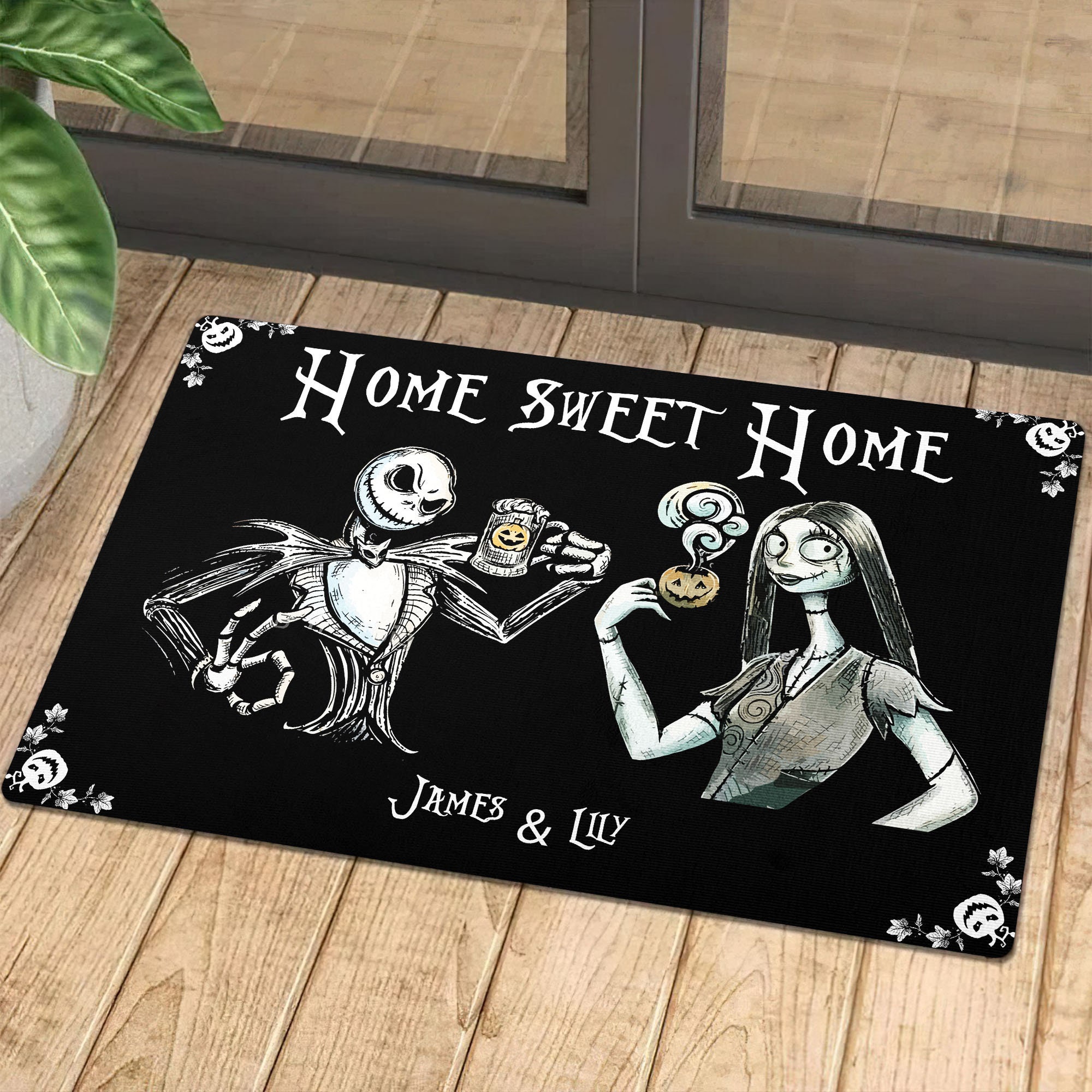 Jack And Sally Home Sweet Home Personalized Doormat Gift Ideas Teeholly