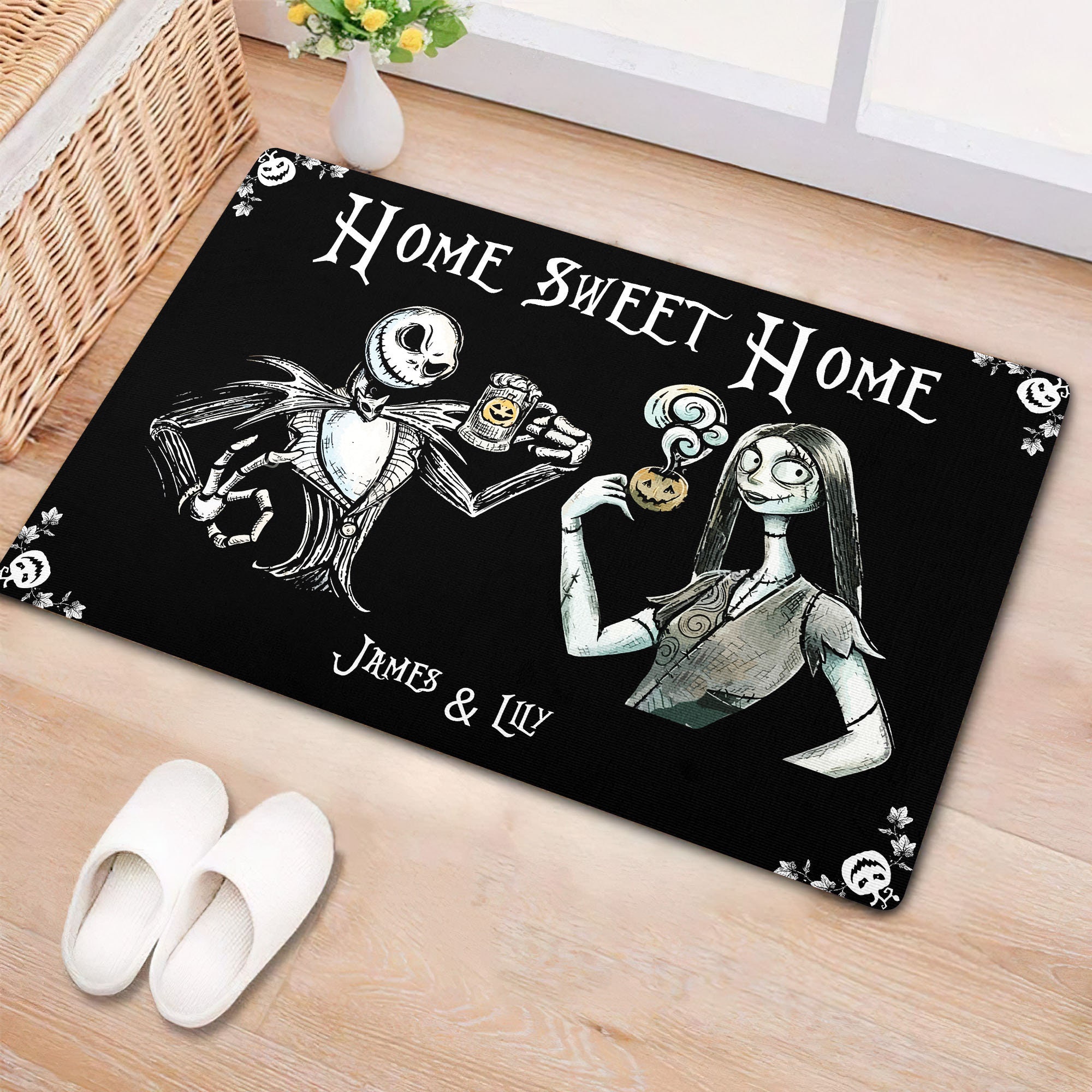 Jack And Sally Home Sweet Home Personalized Doormat Gift Ideas Teeholly