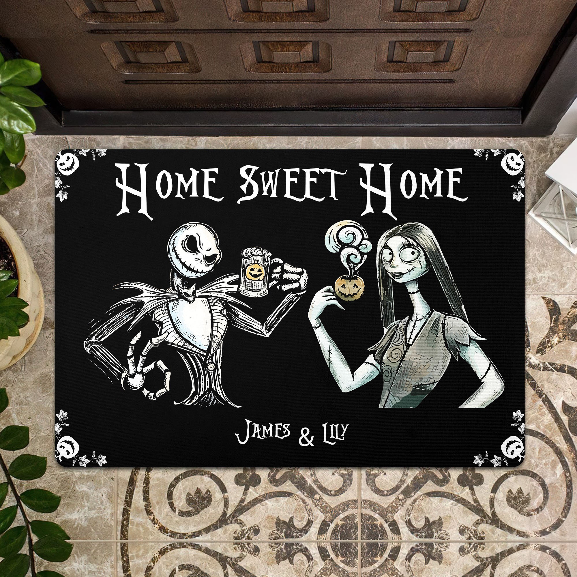 Jack And Sally Home Sweet Home Personalized Doormat Gift Ideas Teeholly