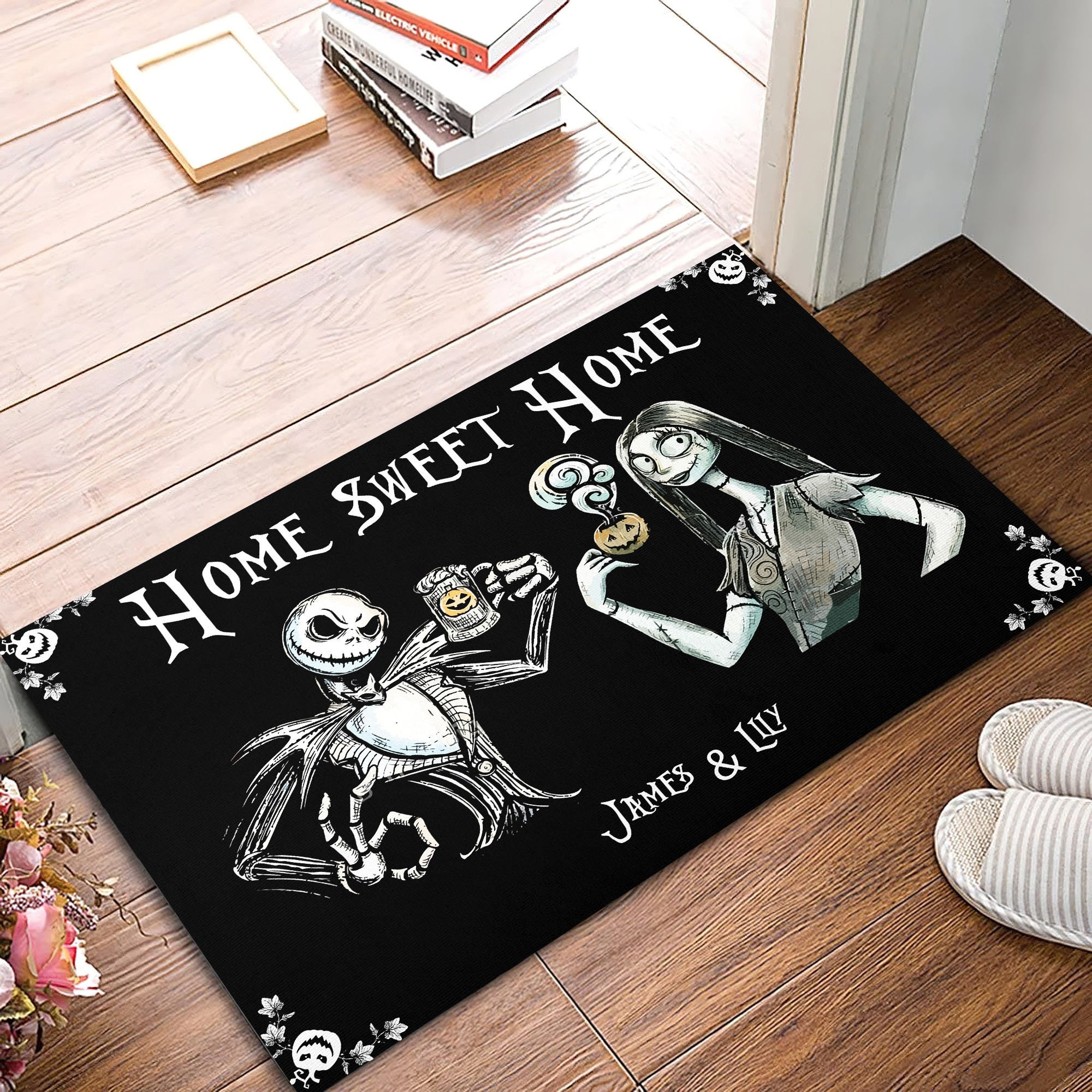 Jack And Sally Home Sweet Home Personalized Doormat Gift Ideas Teeholly