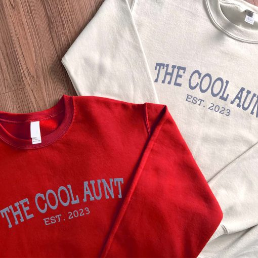 Embroidered Cool Aunt Birthday Sweatshirt Shirt