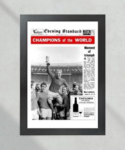 1966 England Soccer World Cup Framed Poster