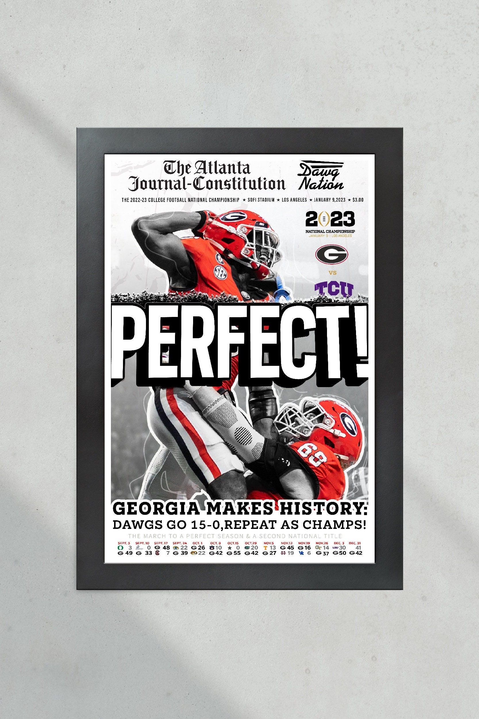 2023 Georgia Bulldogs Perfect College Football National Wall Art 2023 Georgia Bulldogs Perfect College Football National Wall Art