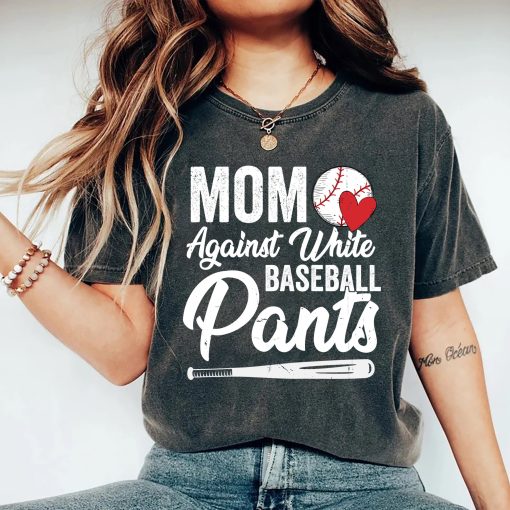 Moms Against White Funny Baseball Mothers T Shirt