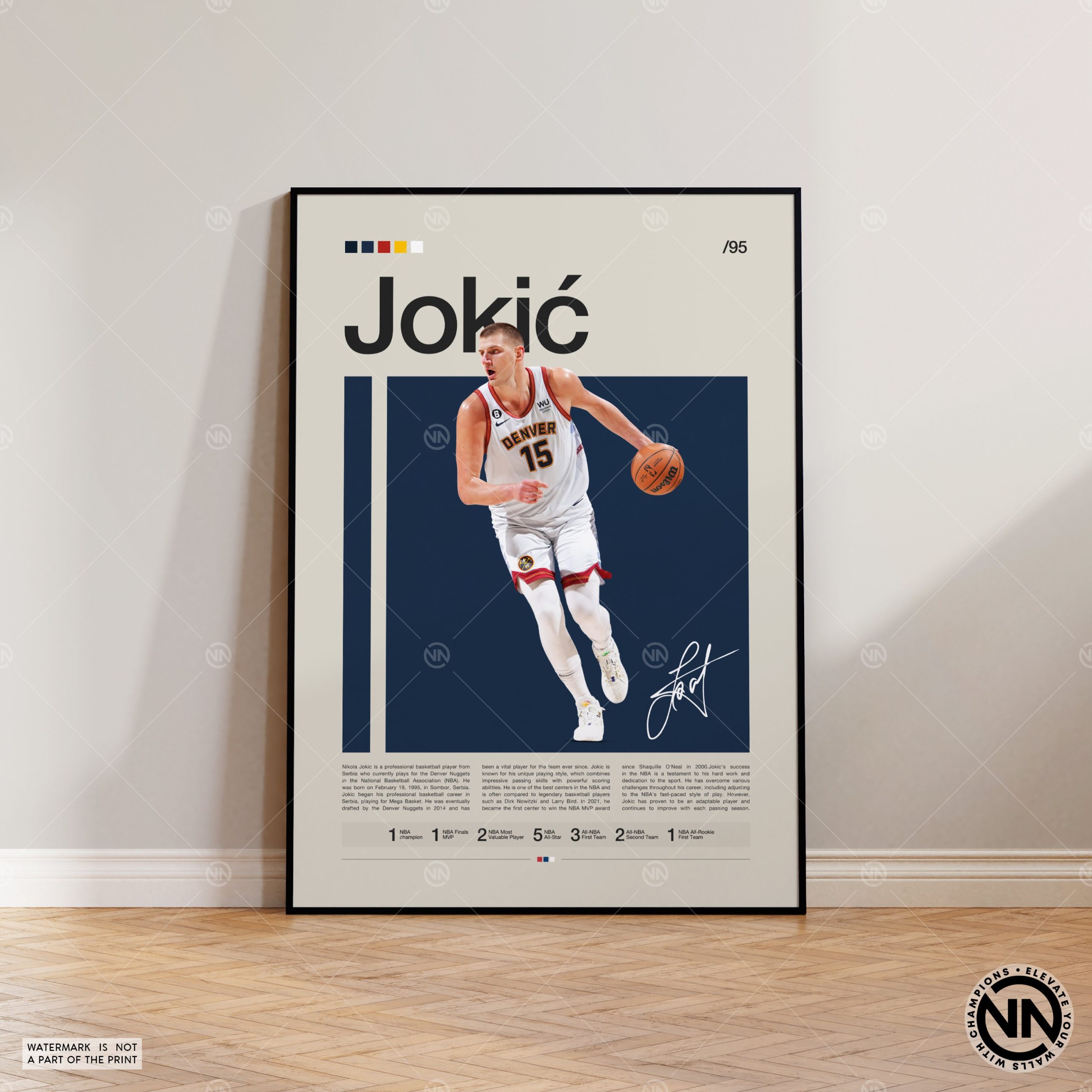 Denver Nuggets Print Nikola Jokic NBA Fans NoFramed Poster Denver Nuggets Print Nikola Jokic NBA Fans NoFramed Poster
