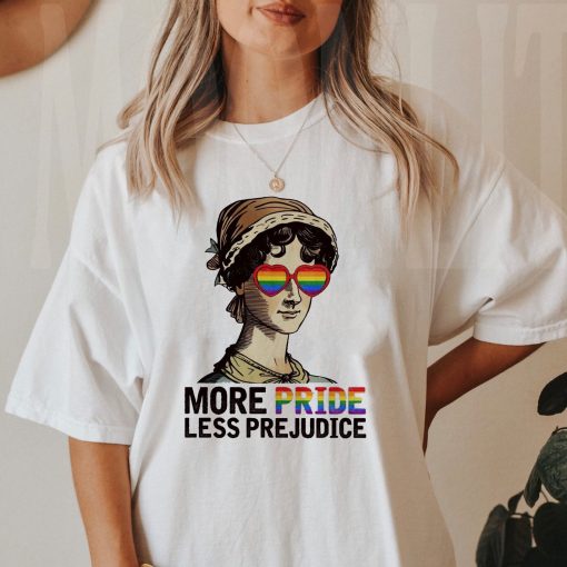 More Pride Less Prejudice LGBT Proud Ally Jane Austen T Shirt